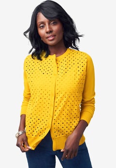 Fine Gauge Eyelet Cardigan