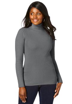 Ribbed Cotton Turtleneck Sweater