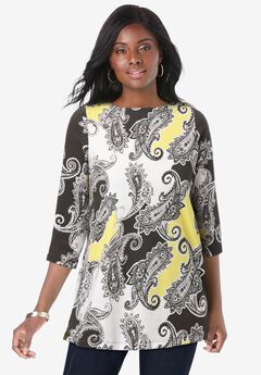 Stretch Cotton Boatneck Tunic