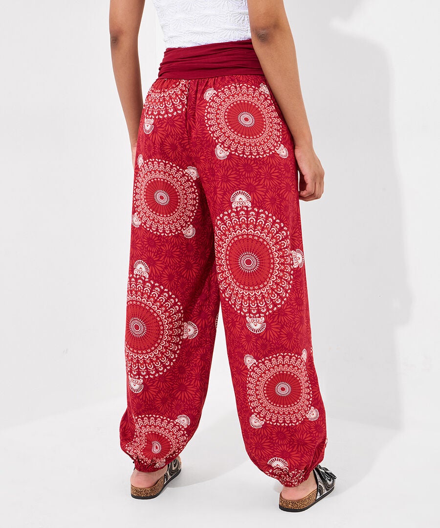 Flowy Harem Pants, RED MEGA MEDALLION, alternate image number 2