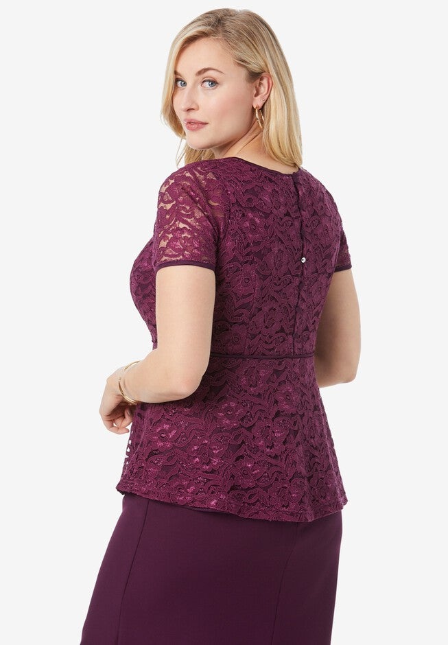 Peplum Lace Top, , on-hover image number null
