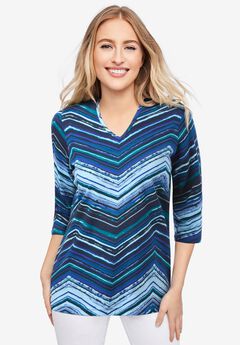 Plus Size 3/4 Sleeve Tops
