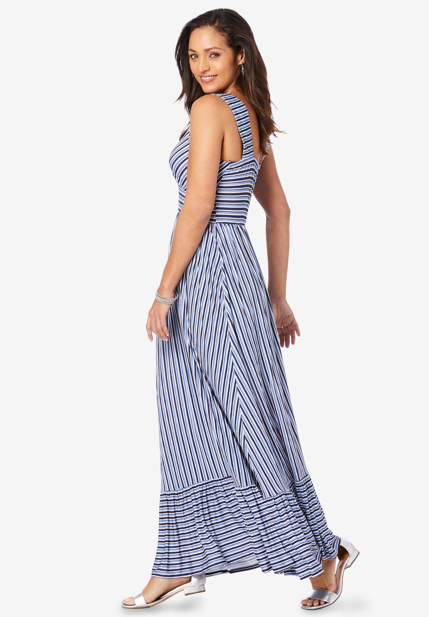 Stripe Tiered Maxi Dress, , alternate image number 2