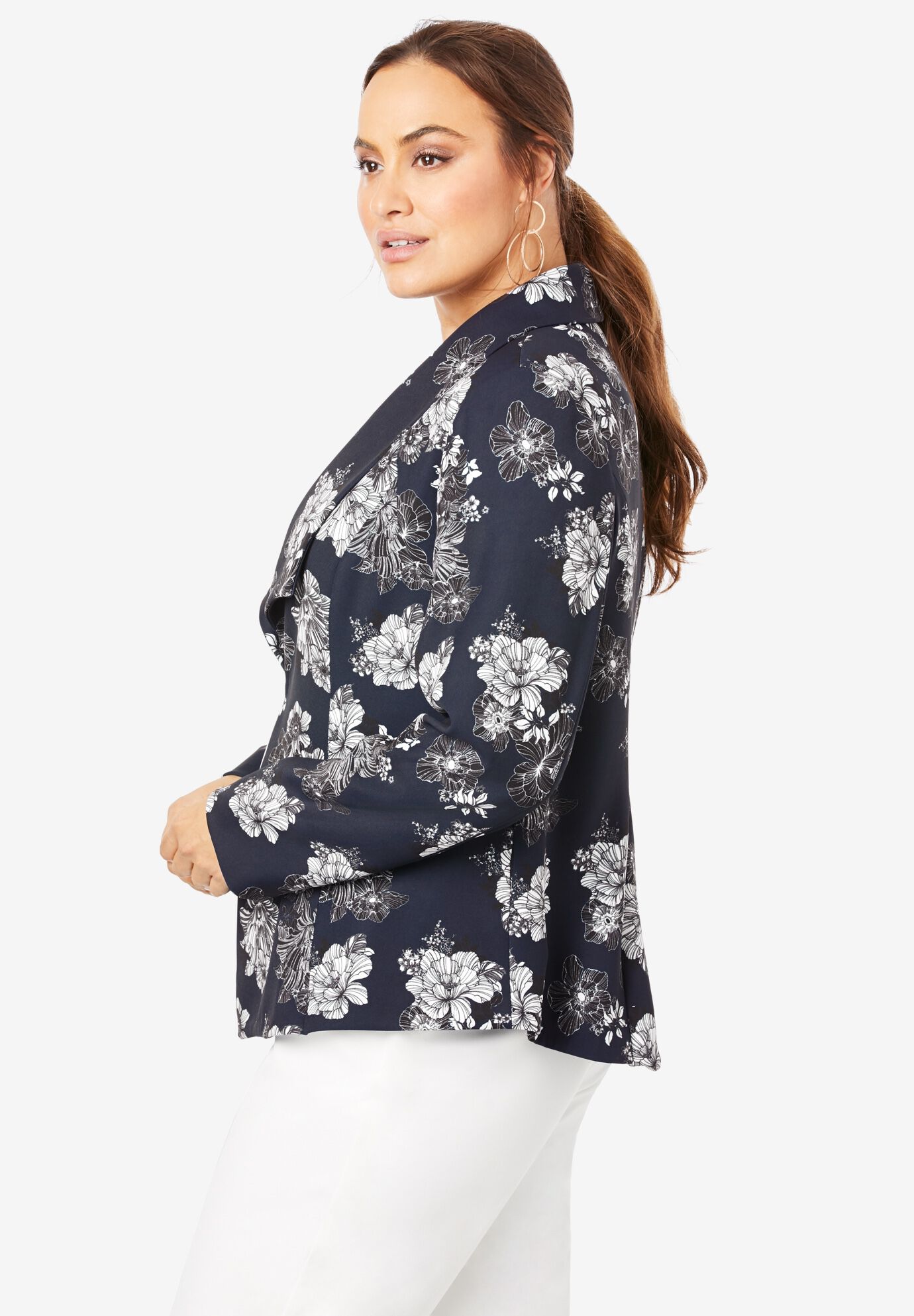 Drape Front Blazer, , alternate image number 2