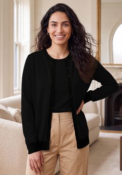 Plus Size Black Cardigan