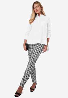 Poplin Hi-Low Henley Tunic