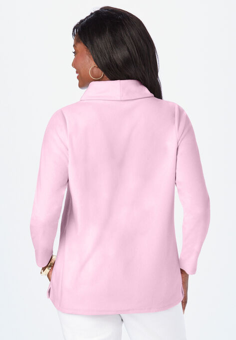 Shawl Collar Micro Fleece Top, , on-hover image number null