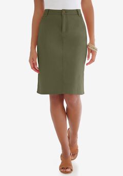 Plus Size Olive Green Skirts