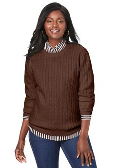 Cable Crewneck Sweater