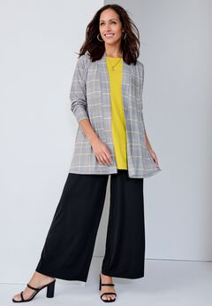 Stretch Knit Open Front Knit Topper