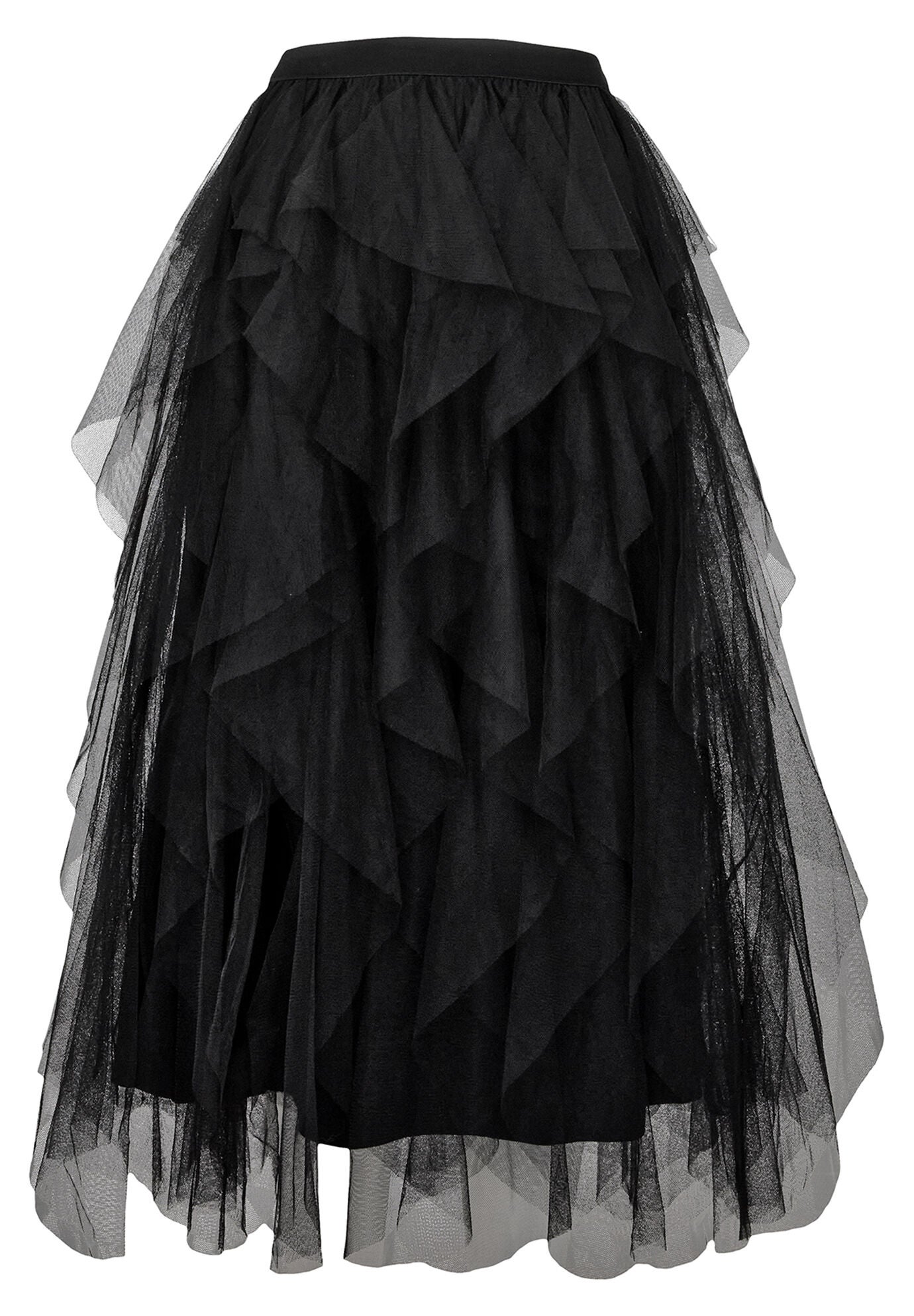 Tulle Midi Skirt, BLACK, alternate image number 2