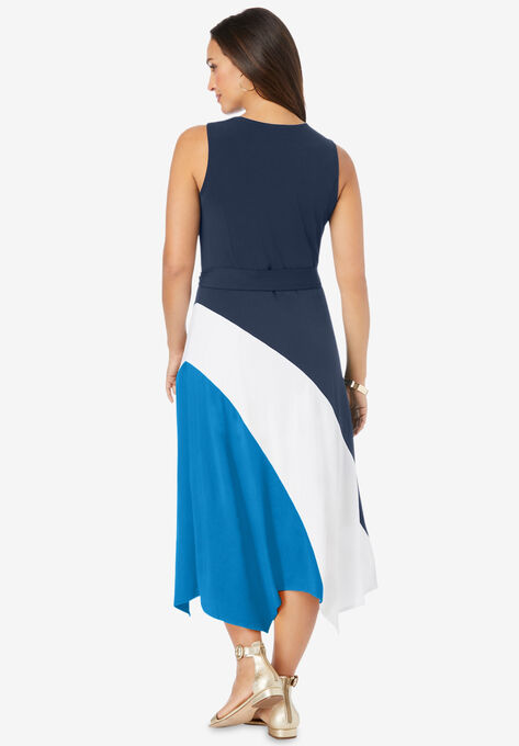 Asymmetric Side-Tie Knit Midi Dress, , on-hover image number null