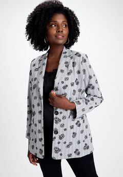 Flocked Floral Blazer