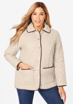 Snap-Front Quilted Coat