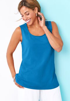 Stretch Cotton Horseshoe Neck Tank