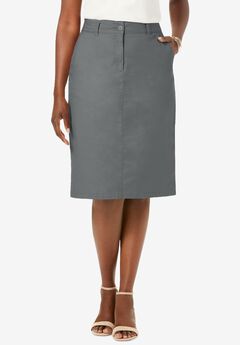 Stretch Cotton Chino Skirt