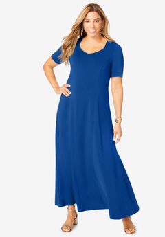 Stretch Knit Sweetheart Maxi Dress