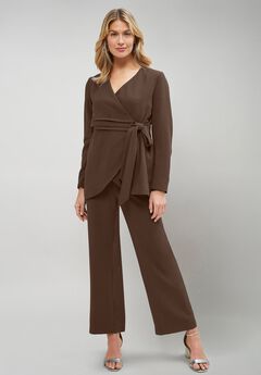 2-Piece Faux Wrap Pantsuit