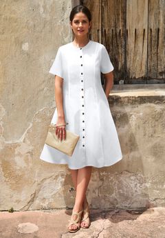 Button Front Denim Dress