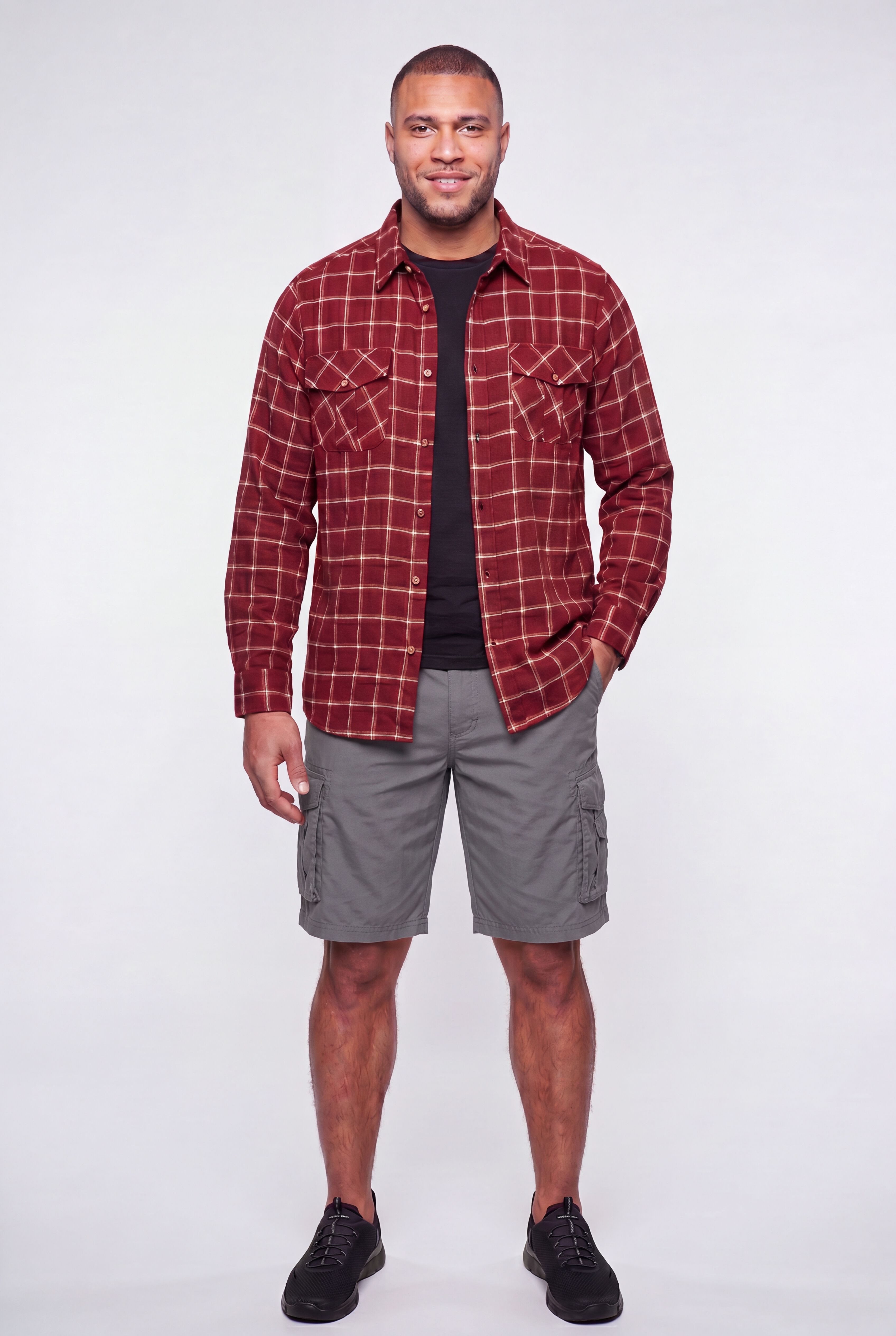 10 inches Side Elastic Canyon Cargo Shorts, STEEL, alternate image number 3