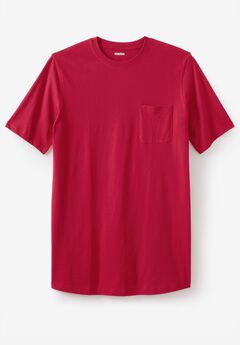 Shrink-Less™ Lightweight Longer-Length Crewneck Pocket T-Shirt