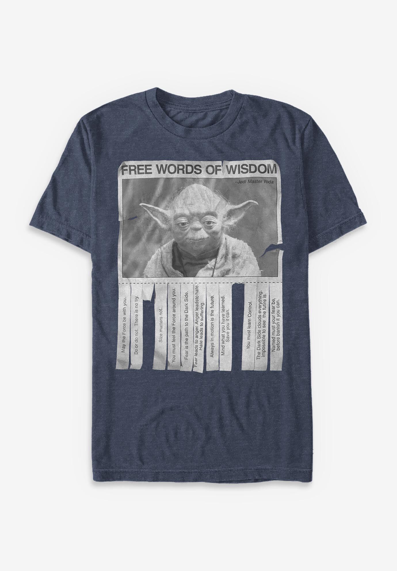 Words Of Wisdom Graphic Tee, NAVY HEATHER, hi-res image number 0
