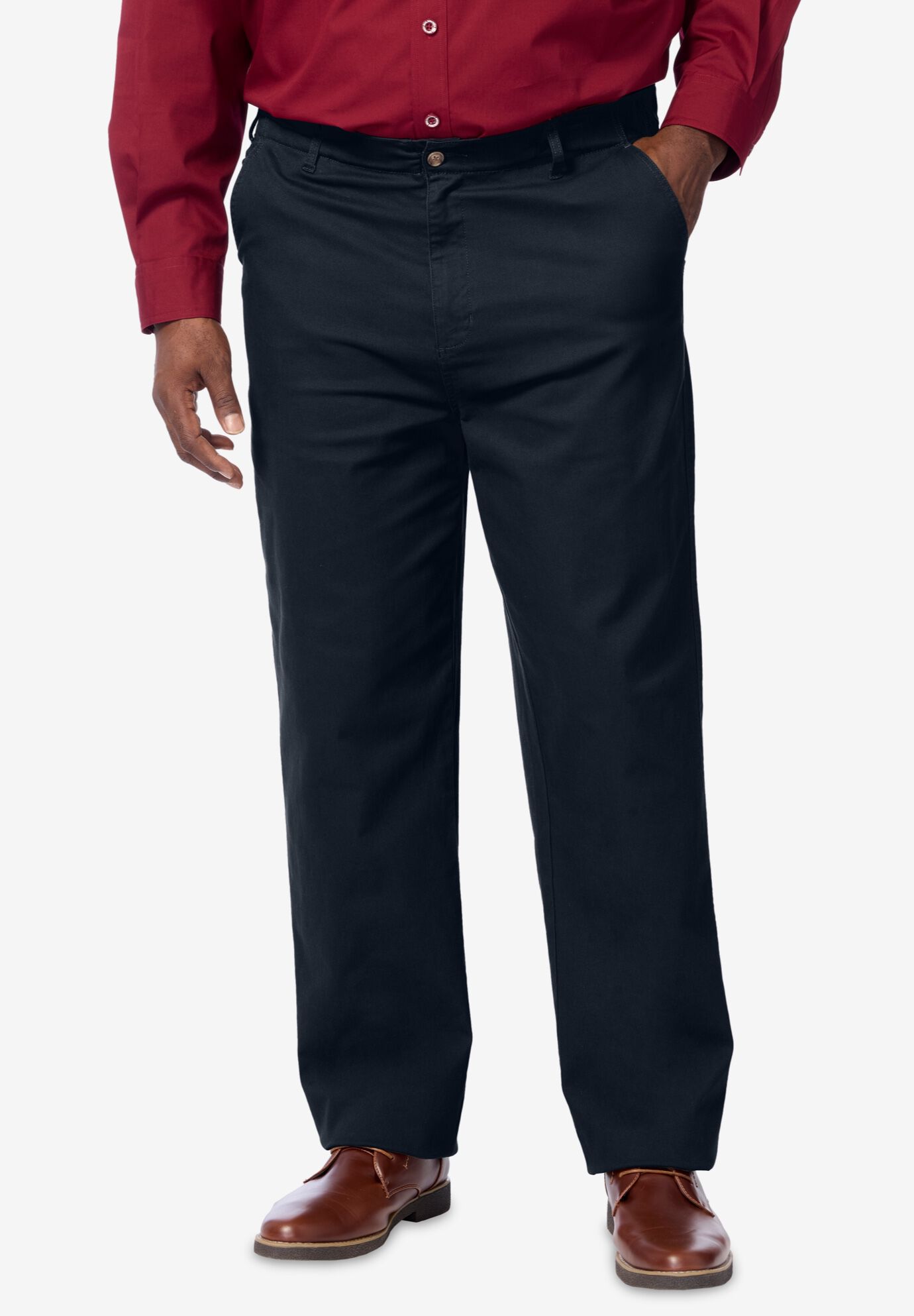 Comfort Waist Stretch Chino Pants, BLACK, hi-res image number 0