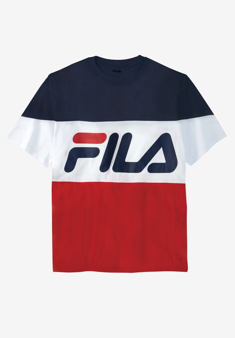 Fila Logo Print Tee Plus Size Shirts Roaman S