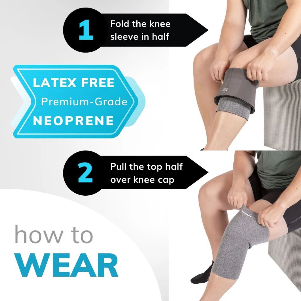 Plus Size Neoprene Knee Compression Sleeve, BLACK, alternate image number 6