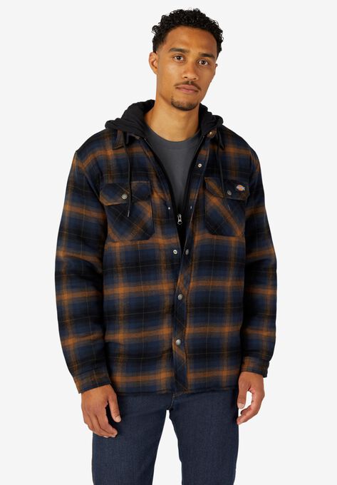 Dickies® Fleece Hooded Flannel Shirt Jacket | Roaman's