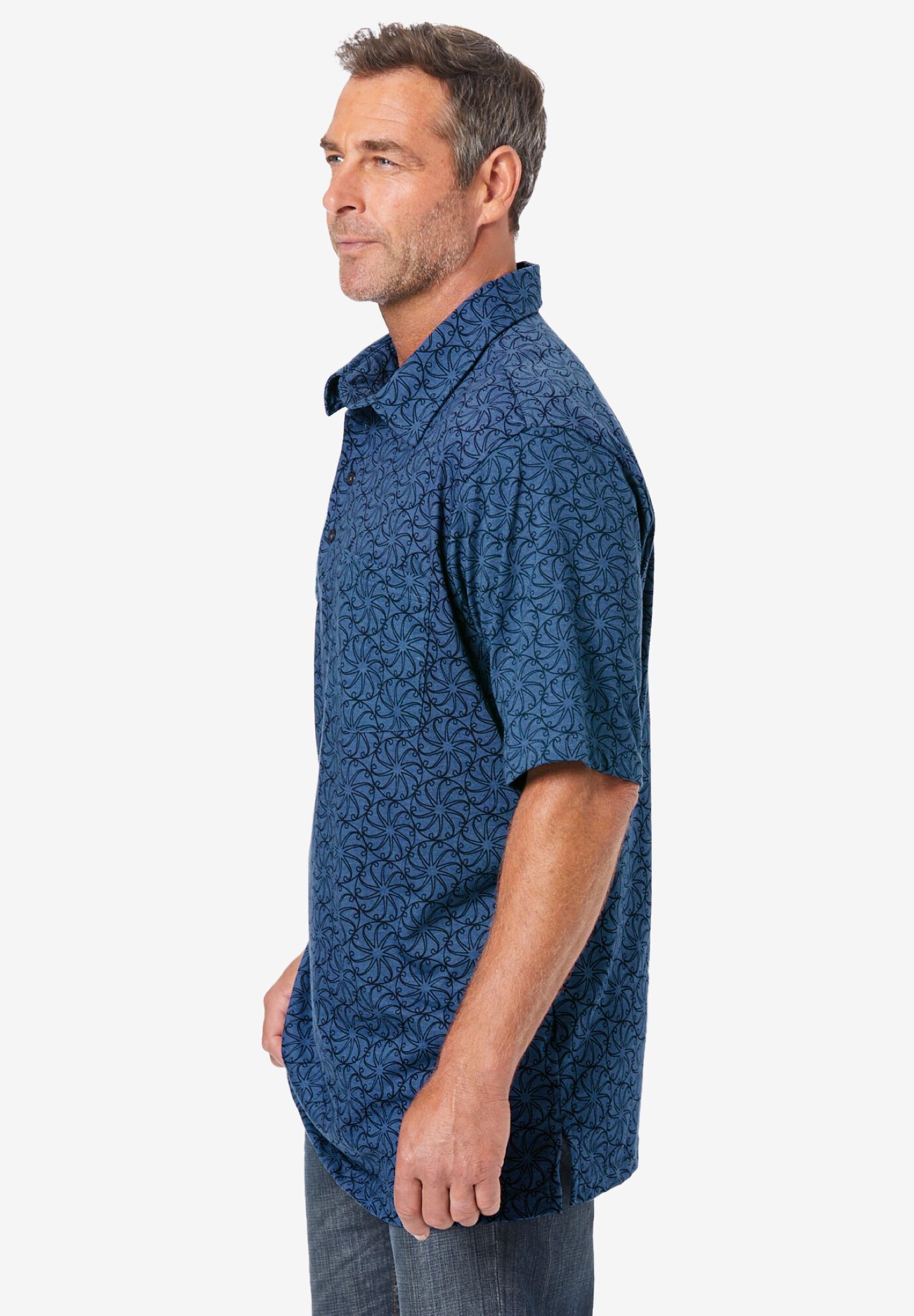 Lightweight Jersey Polo, HEATHER CHARCOAL MEDALLION, alternate image number 2