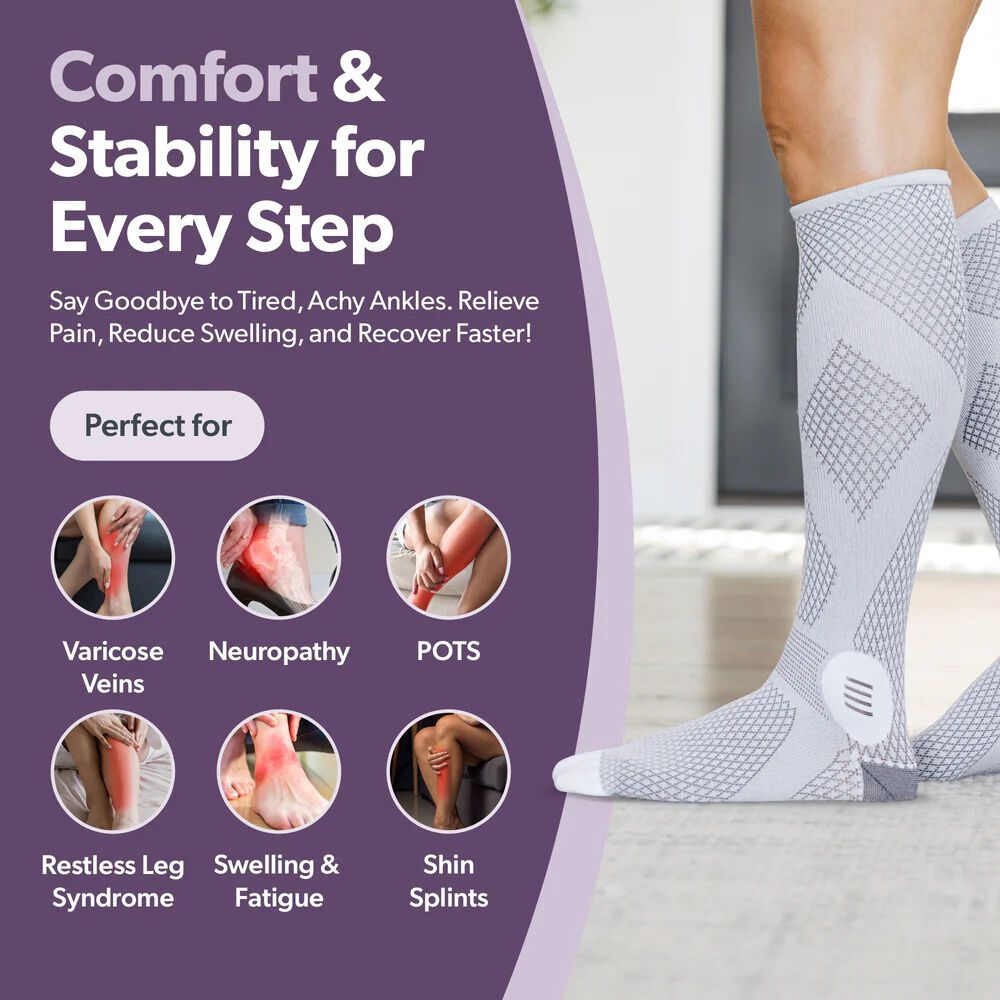 Closed Tall Knee High Compression Socks, BLACK, alternate image number 4