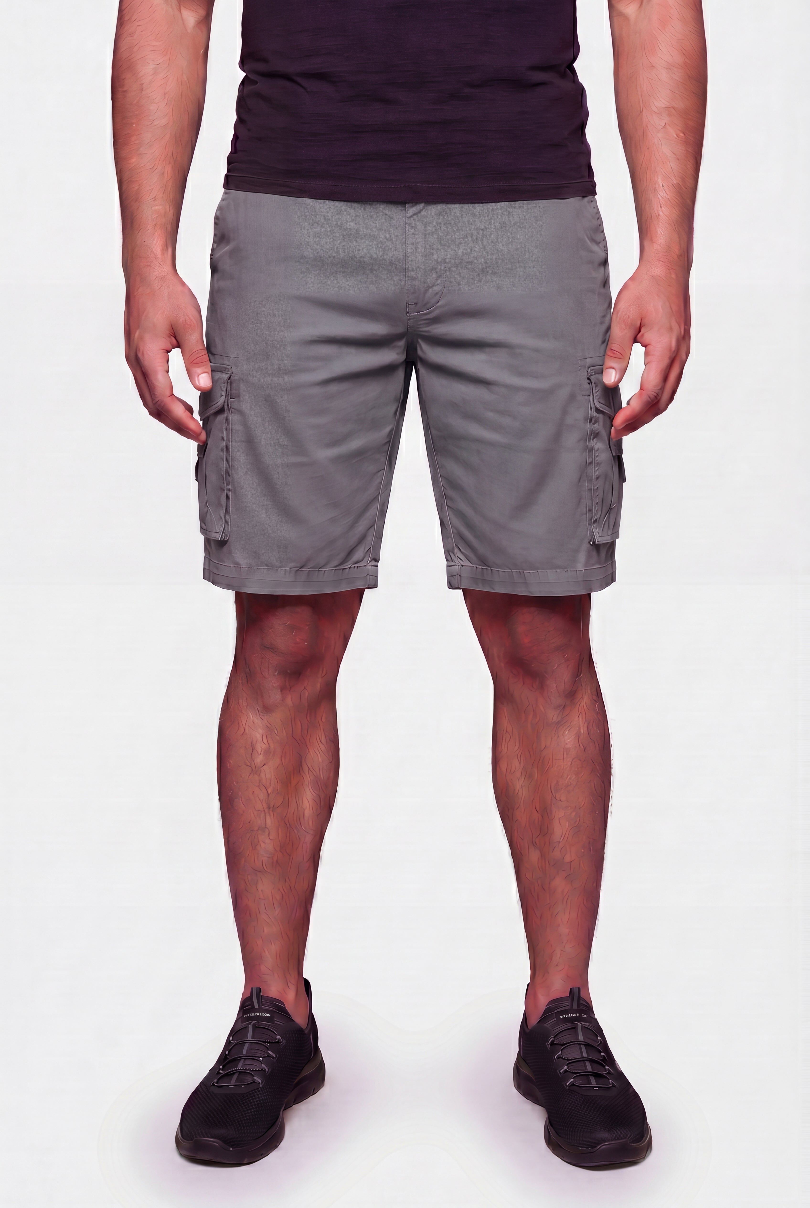 10 inches Side Elastic Canyon Cargo Shorts, STEEL, hi-res image number 0