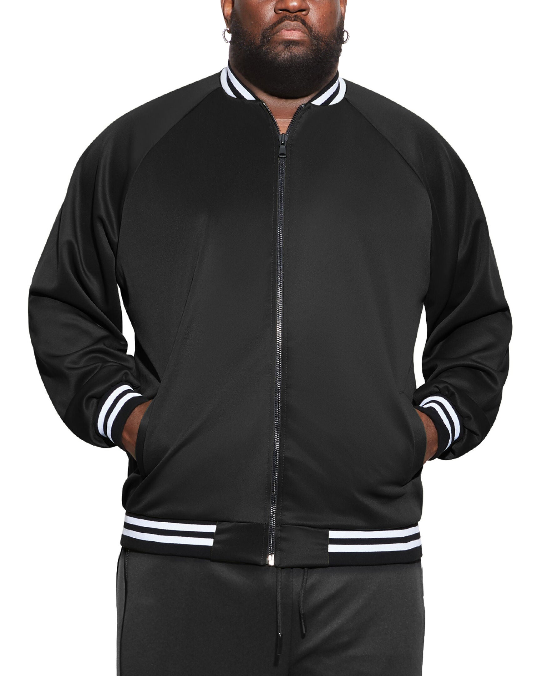 Striped Bomber Jacket, ONYX, hi-res image number 0