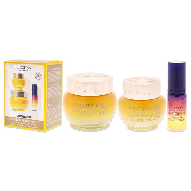 Immortelle Divine Set - Advance Youth Face Care by LOccitane for Unisex - 3 Pc 0.5oz Eye Balm, 1.7oz Cream, 0.16oz Oil-In-Serum, , alternate image number null