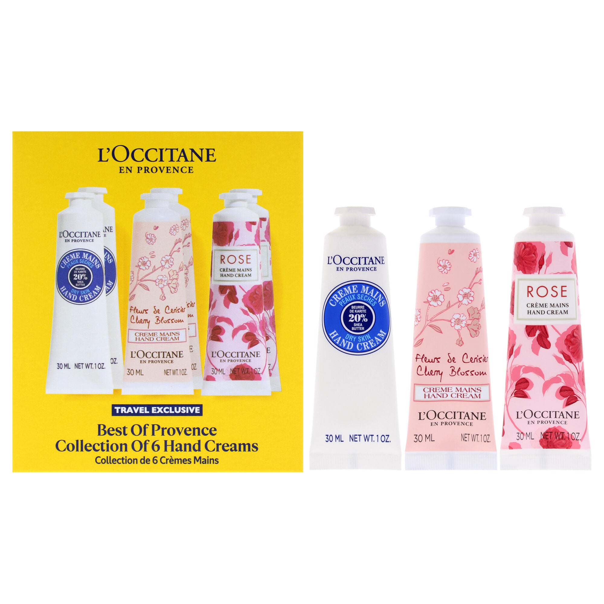 Lovelier Hands Kit by LOccitane for Unisex - 6 x 1 oz 2 Rose, 2 Shea Dry Skin, 2 Cherry Blossom, See Description, hi-res image number 0