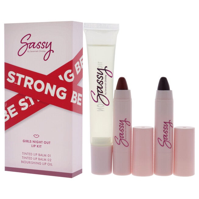 Breakup Collection Lip Kit - Girls Night Out by Sassy by Savannah Chrisley for Women - 3 Pc Nourishing Lip Oil, 2Pc Tinted Lip Balms, NA, alternate image number null