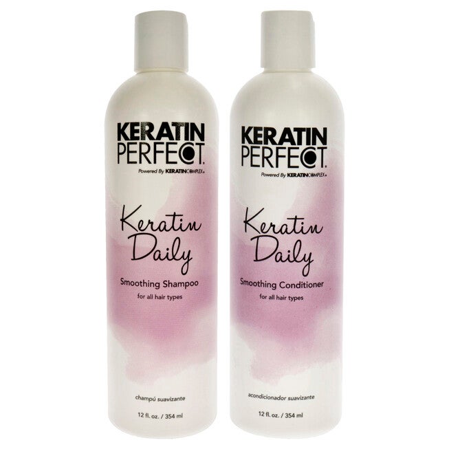 Keratin Daily Shampoo and Conditioner Kit by Keratin Perfect for Unisex - 2 Pc Kit 12oz Shampoo, 12oz Conditioner, See Description, hi-res image number 0