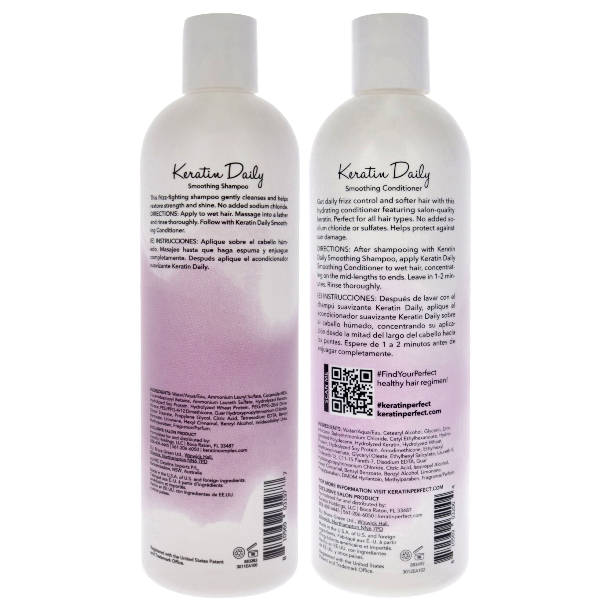 Keratin Daily Kit by Keratin Perfect for Unisex - 2 Pc Kit 12oz Shampoo, 12oz Conditioner, See Description, alternate image number 2