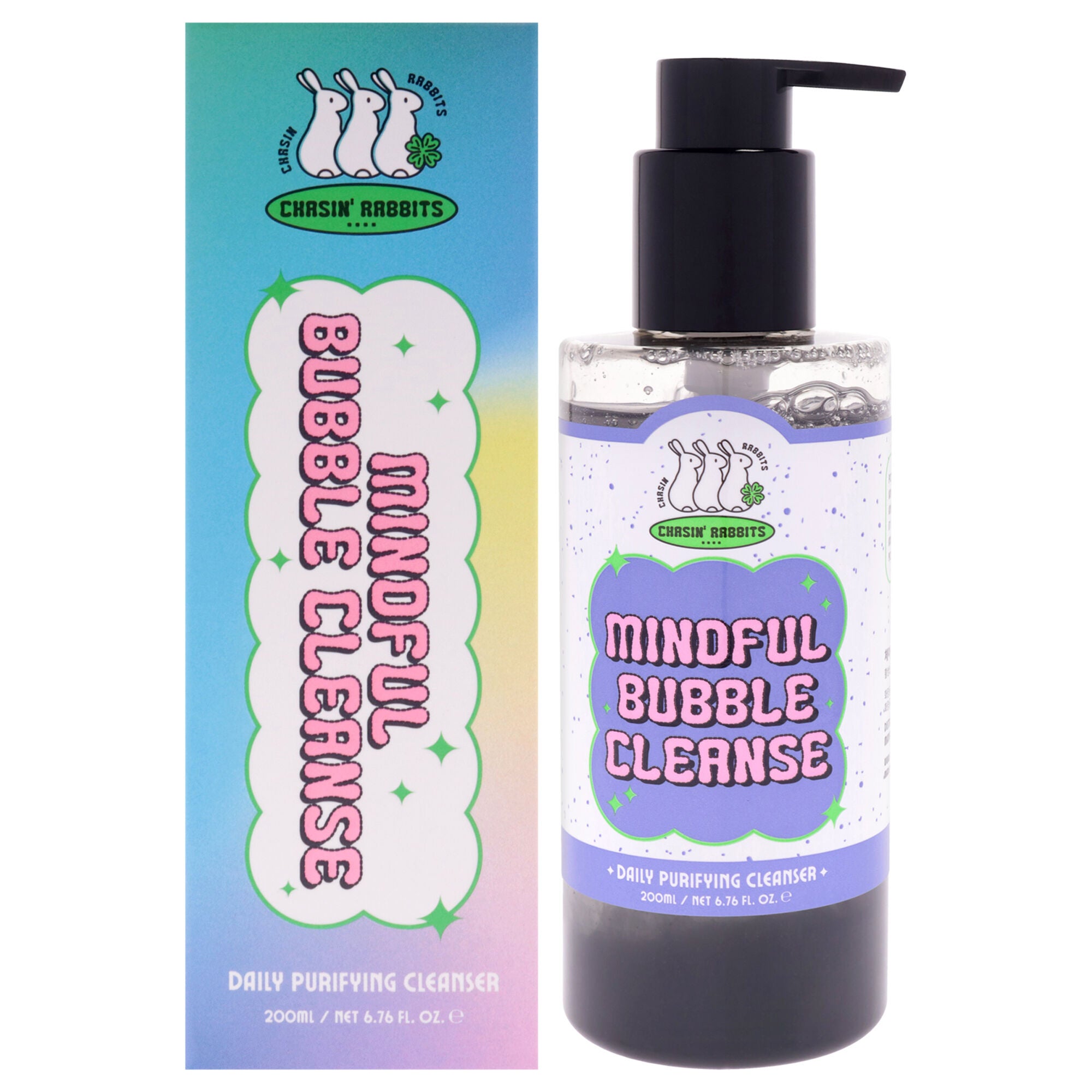Mindful Bubble Cleanse by Chasin Rabbits for Unisex - 6.76 oz Cleanser, Black, hi-res image number 0
