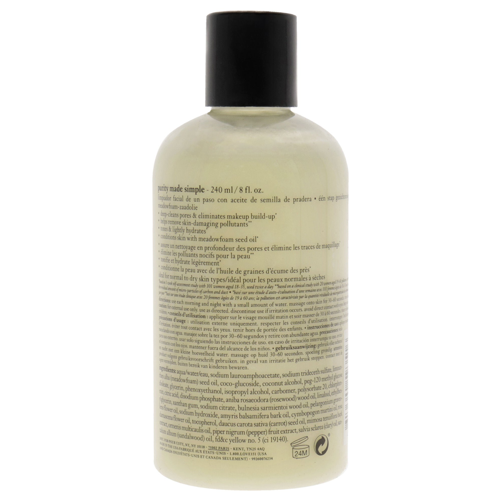 Purity Made Simple One Step Facial Cleanser by Philosophy for Unisex - 8 oz Cleanser, See Description, alternate image number 2