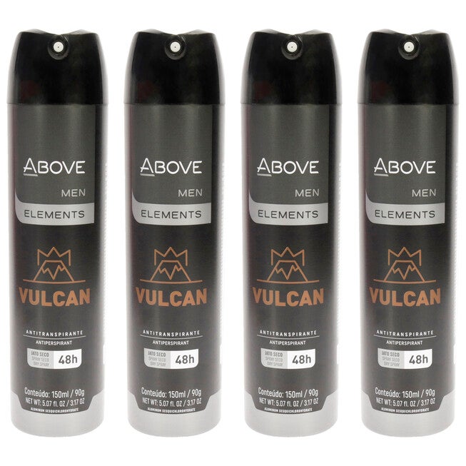 48 Hours Element Antiperspirant Deodorant - Vulcan by Above for Men - 3.17 oz Deodorant Spray - Pack of 4, NA, hi-res image number null