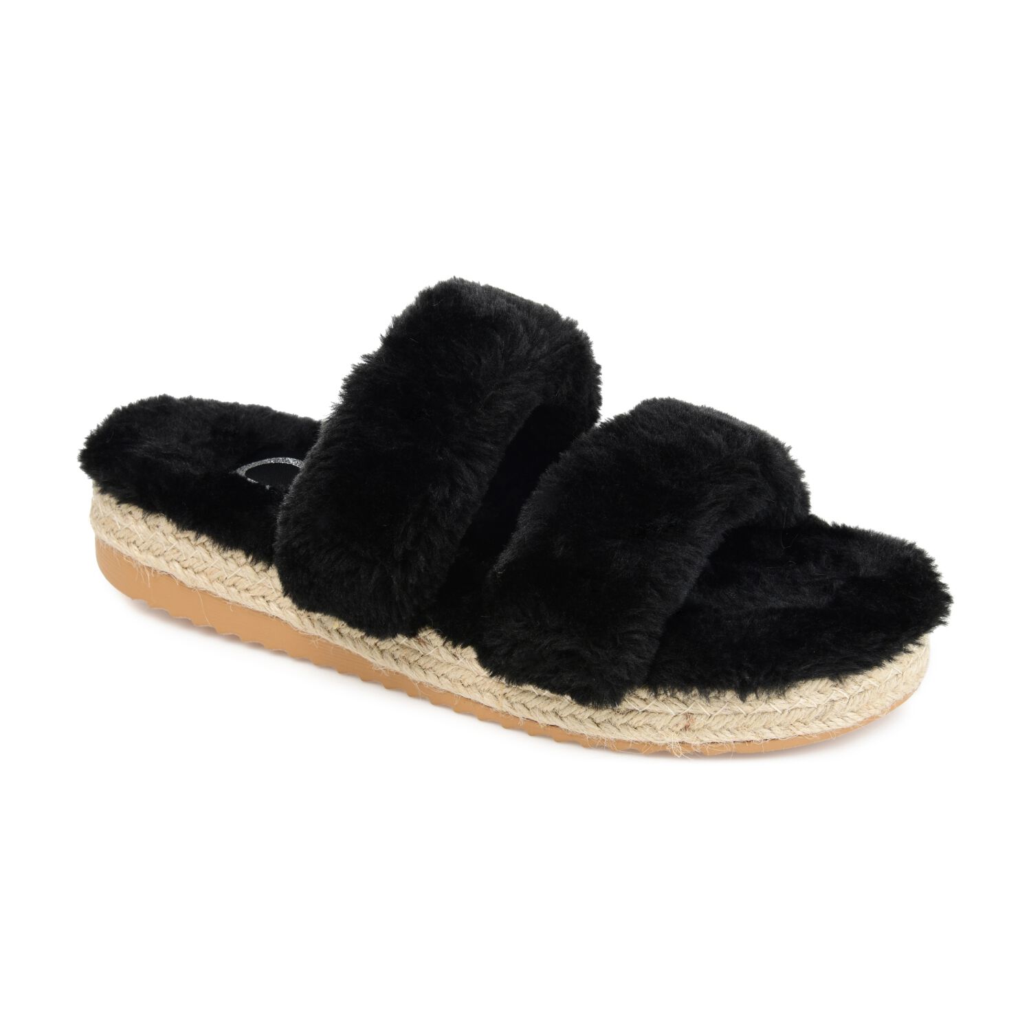 Women's Faux Fur Relaxx Slipper, Black, hi-res image number 0