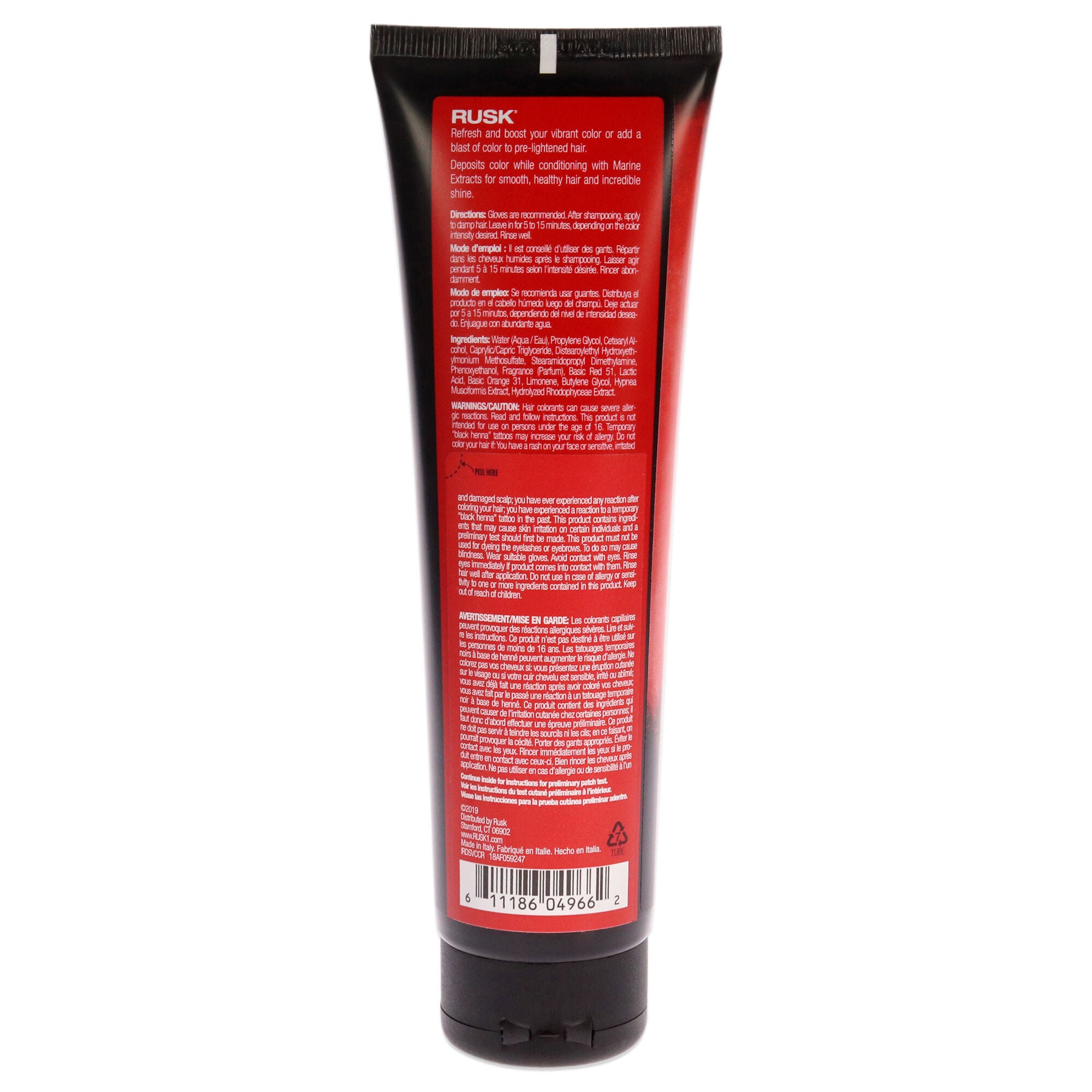 Deepshine Boost Vibrant Color Depositing Conditioner - Red by Rusk for Unisex - 5.2 oz Hair Color, See Description, alternate image number 2