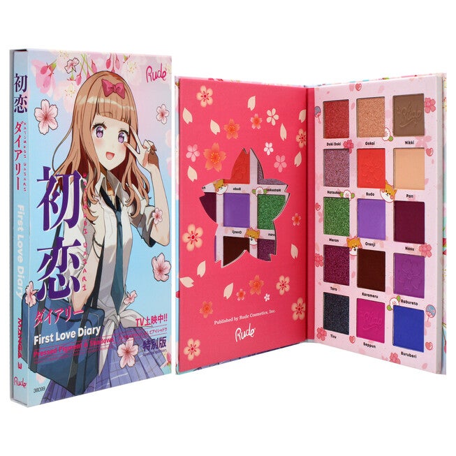 Manga Collection Pressed Pigments and Shadows Palette - First Love Diary by Rude Cosmetics for Women - 0.77 oz Palette, NA, alternate image number null