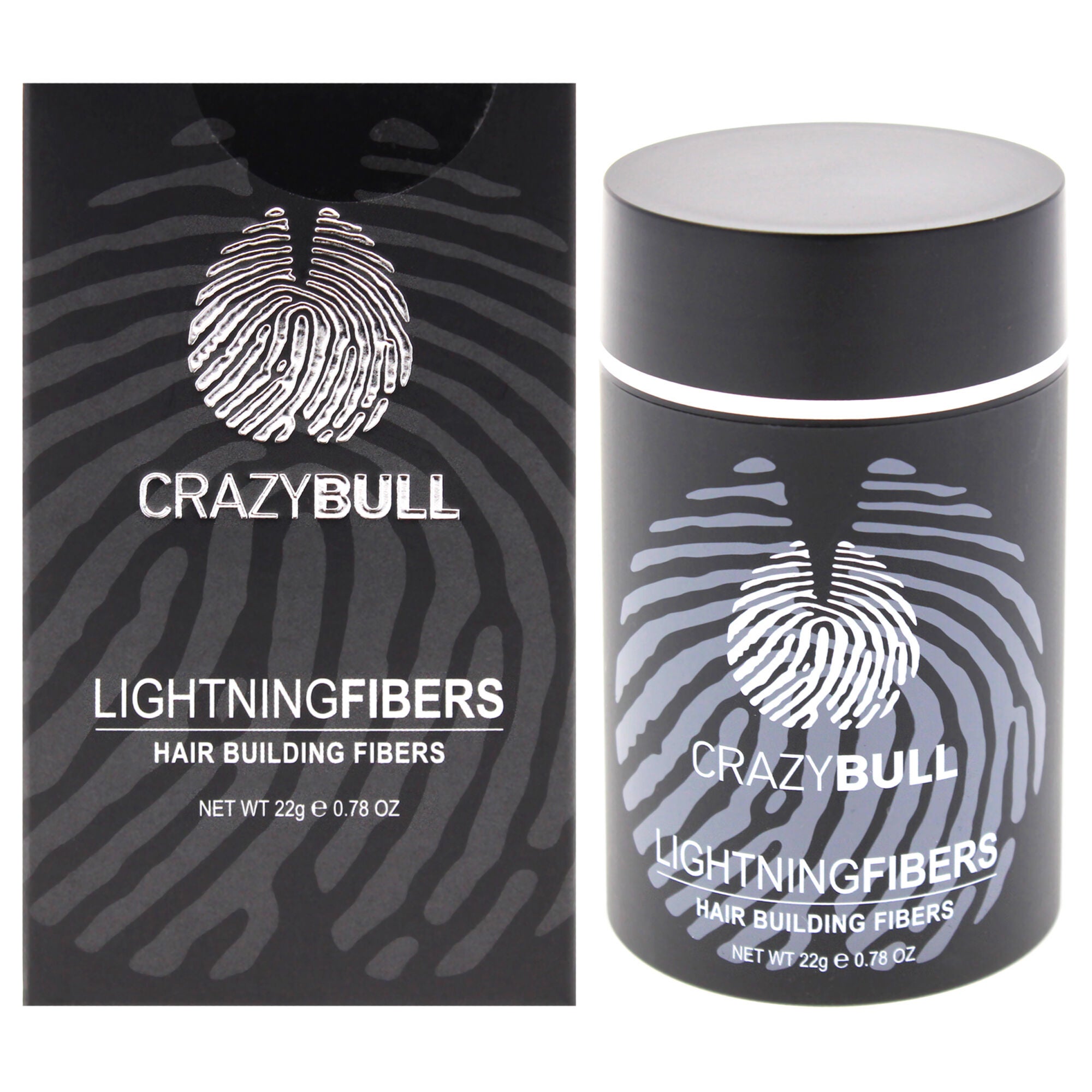 Lightning Hair Building Fibers - 4 Medium Brown by Crazy Bull Hair for Men - 0.78 oz Fiber, See Description, hi-res image number 0