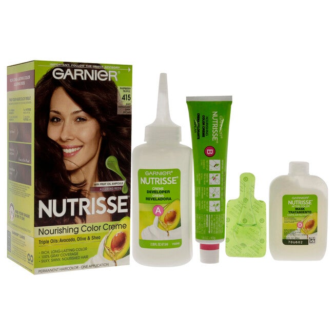 Nutrisse Nourishing Color Creme # 415 Soft Mahogany Dark Brown by Garnier for Unisex - 3.3 oz Hair Color, , alternate image number null