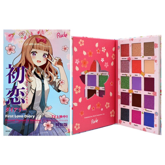 Manga Collection Pressed Pigments and Shadows Palette - First Love Diary by Rude Cosmetics for Women - 0.77 oz Palette, NA, hi-res image number null