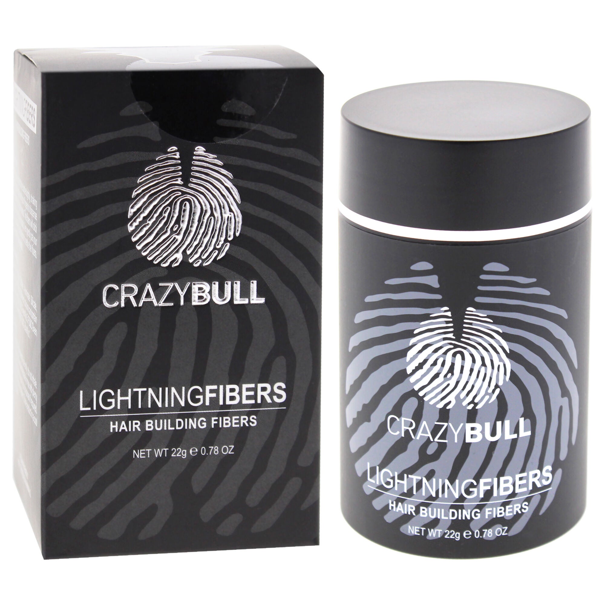 Lightning Hair Building Fibers - 4 Medium Brown by Crazy Bull Hair for Men - 0.78 oz Fiber, See Description, alternate image number 2