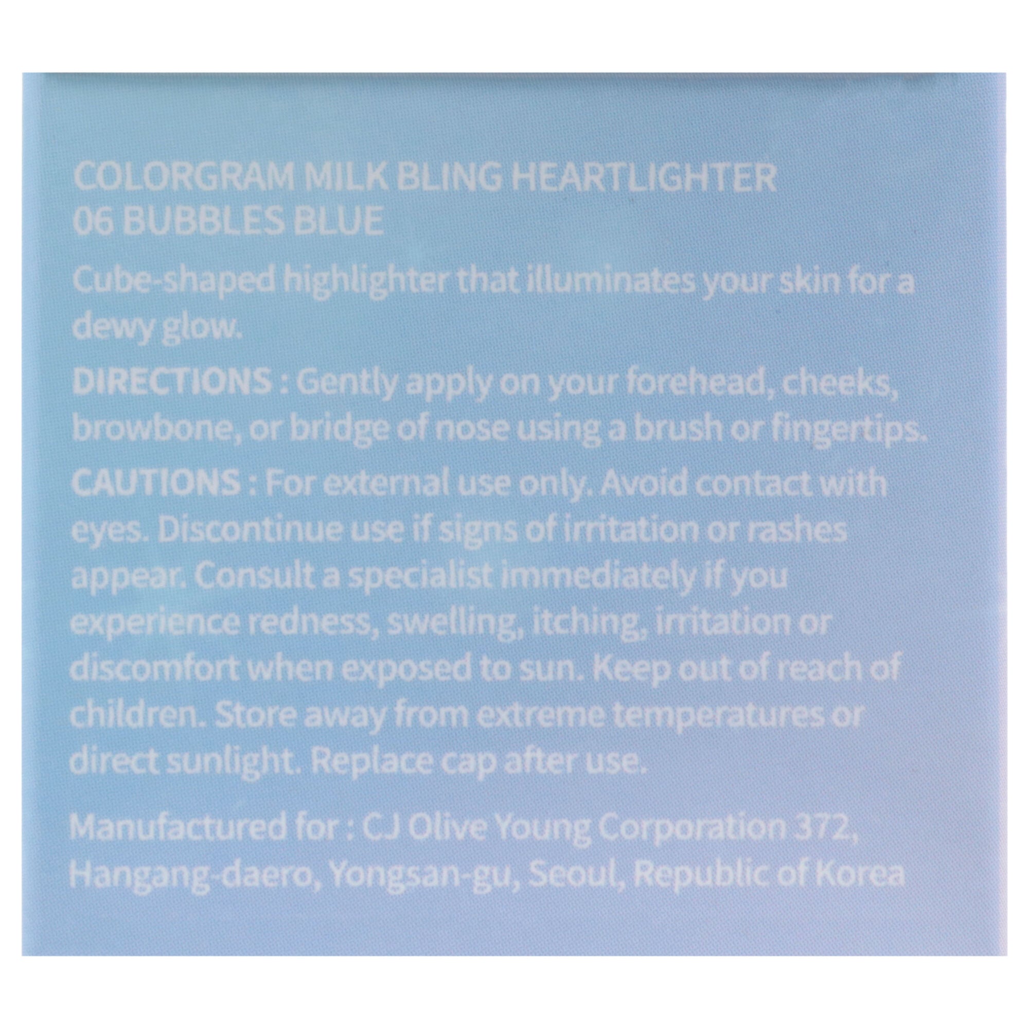 Milk Bling Heartlighter - 06 Bubbles Blue by Colorgram for Women - 0.07 oz Highlighter, Light Blue, alternate image number 5